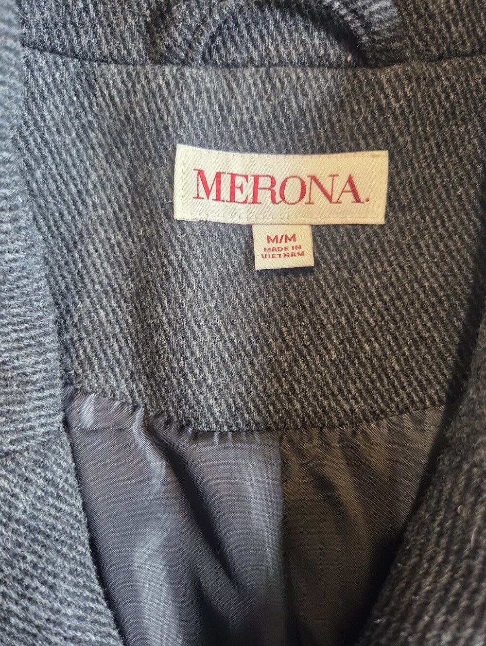 Merona Dark Charcoal Double-Breasted Peacoat Womens Size Medium - Picture 6 of 12